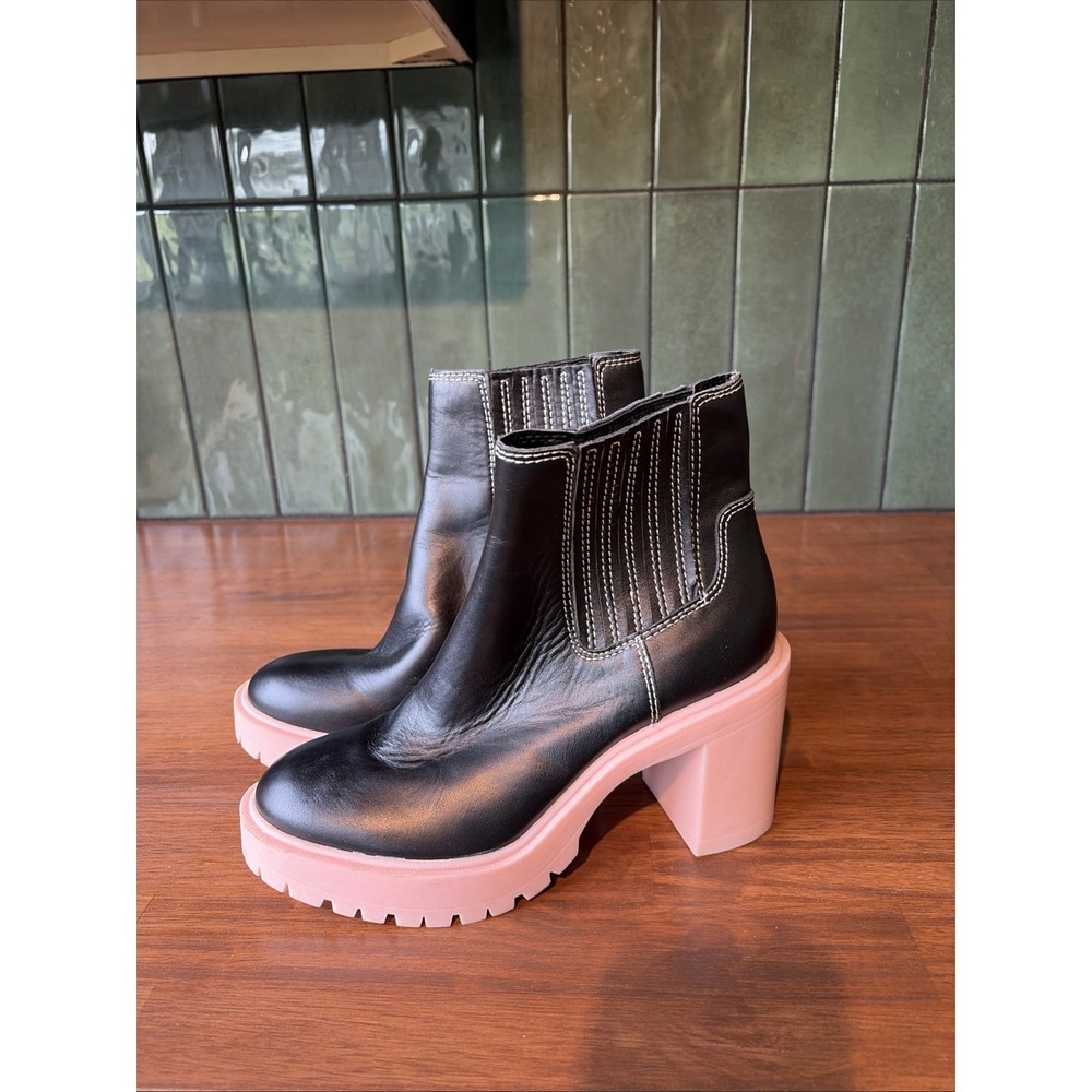 Dolce‎ Vita Caster H2o Waterproof Leather Bootie Black Women's Size 7.5 Chelsea